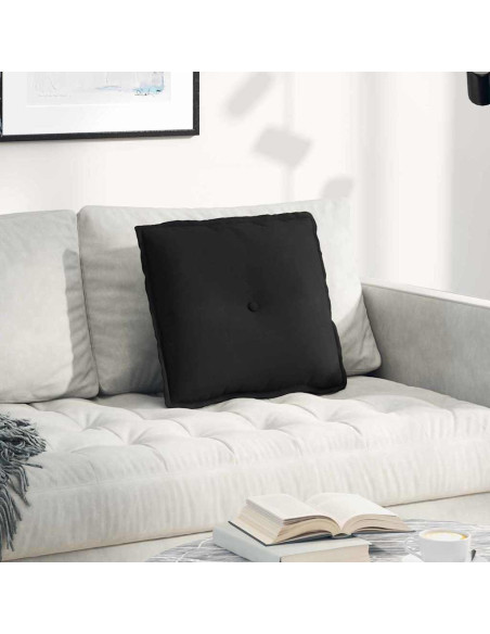 Cuscino per Schiena Nero 50 x 45 cm Tessuto in Microfibra