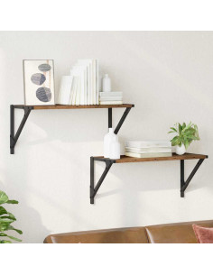 Scaffali da parete 2 pcs Legno vecchio 60 x 25 x 25,5 cm