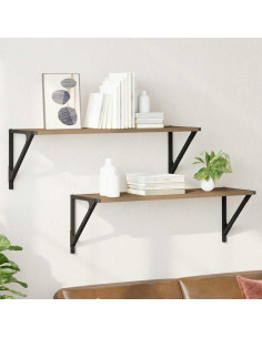 Scaffali da parete 2 pcs Rovere artigianale 80 x 25 x 25,5 cm