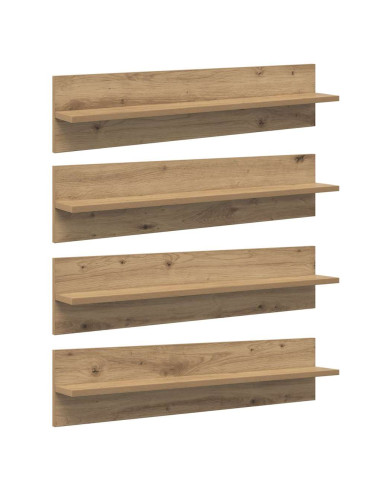 Scaffali da parete 4 pcs Rovere artigianale 80 x 11,5 x 18 cm