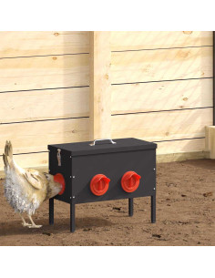 Feeder per pollo 2 pcs Nero 41,5 x 20,5 x 33 cm