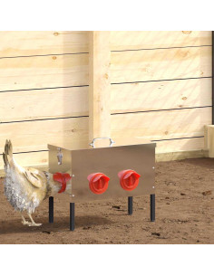 Feeder per pollo 2 pcs Argento 41,5 x 20,5 x 33 cm