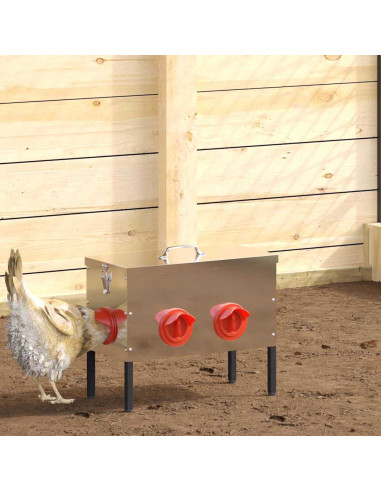 Feeder per pollo 2 pcs Argento 41,5 x 20,5 x 33 cm