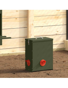 Feeder per pollo 2 pcs Verde oliva 32,5 x 20,5 x 43 cm