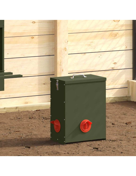 Feeder per pollo 2 pcs Verde oliva 32,5 x 20,5 x 43 cm