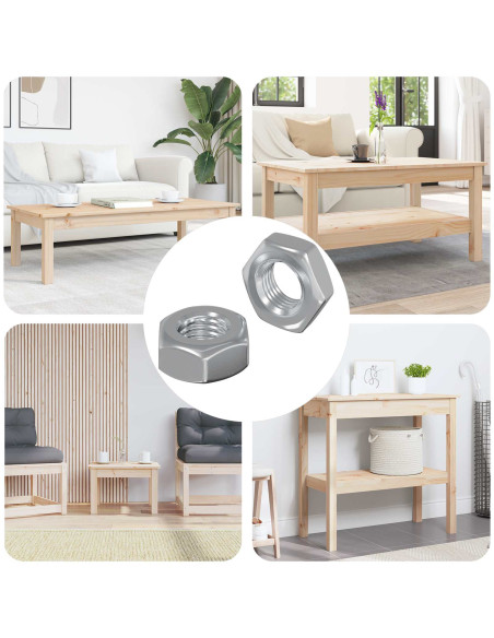 Dadi esagonali 2 pcs Argento m8 Ferro