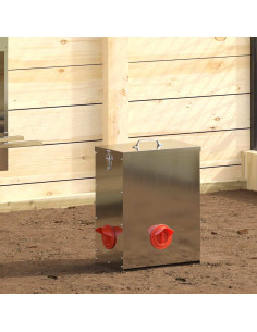 Feeder per pollo 2 pcs Argento 32,5 x 20,5 x 43 cm