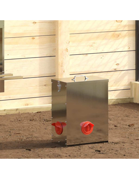 Feeder per pollo 2 pcs Argento 32,5 x 20,5 x 43 cm