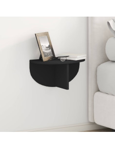 Scaffale da parete 2 pcs Nero 38 x 19 x 19 cm Legno multistrato