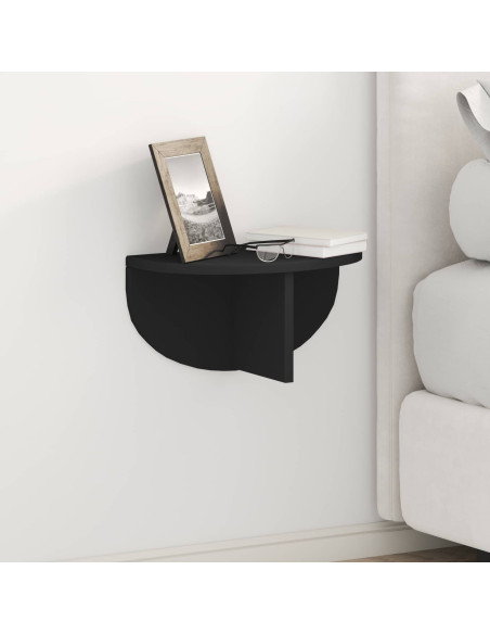 Scaffale da parete 2 pcs Nero 38 x 19 x 19 cm Legno multistrato