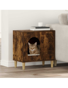 Casa per Gatti Rovere fumé 51 x 30 x 52 cm Legno multistrato