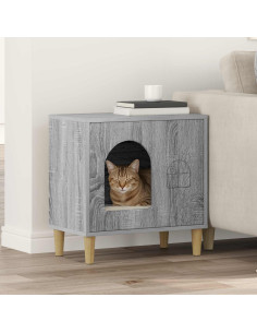 Casa per Gatti Grigio Sonoma 51 x 30 x 52 cm Legno multistrato