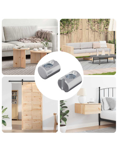 Dadi a tamburo 2 pcs Argento M6 x 13 mm Metallo