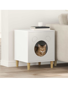 Casa per Gatti Bianco 42,5 x 40 x 53 cm Legno multistrato 2