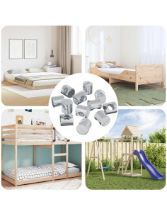 Dadi a tamburo 12 pcs Argento M6 x 12 mm Metallo 2