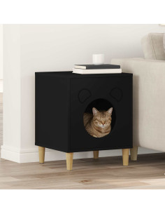Casa per Gatti Nero 42,5 x 40 x 53 cm Legno multistrato