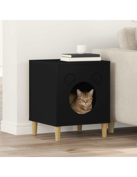 Casa per Gatti Nero 42,5 x 40 x 53 cm Legno multistrato