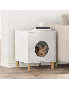 Casa per Gatti Bianco Lucido 42,5 x 40 x 53 cm