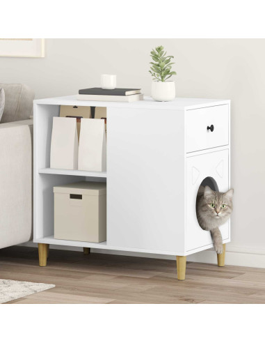 Casa per Gatti Bianco 72 x 42.5 x 70 cm Legno multistrato