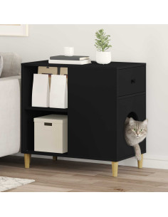 Casa per Gatti Nero 72 x 42.5 x 70 cm Legno multistrato