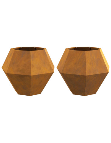 Fioriera 2 pcs Ruggine 75 x 75 x 60 cm