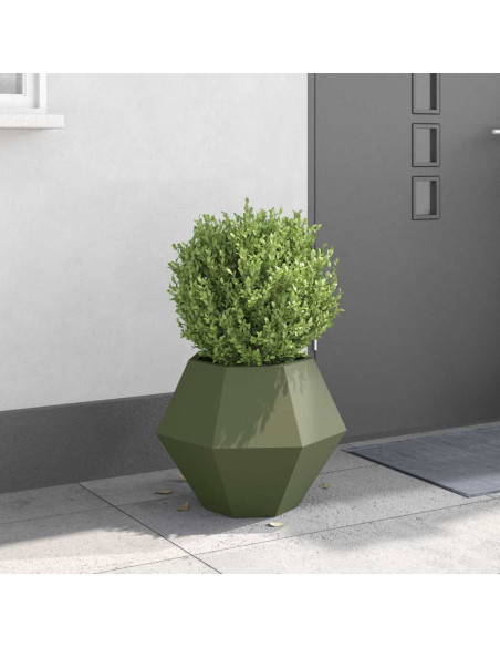 Fioriera Verde oliva 50 x 50 x 40 cm Acciaio