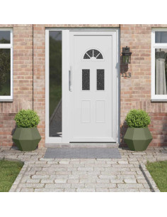 Fioriera 2 pcs Verde oliva 50 x 50 x 40 cm Acciaio 2