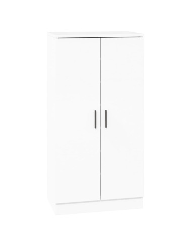Scarpiera Bianco Lucido 55x35x108 cm in Legno Multistrato
