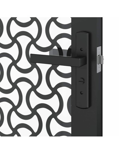 Porta in vetro Traforo Nero 76 x 3.5 x 201.5 cm Alluminio