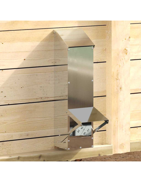 Feeder per pollo Argento 13 x 12 x 51 cm Acciaio zincato