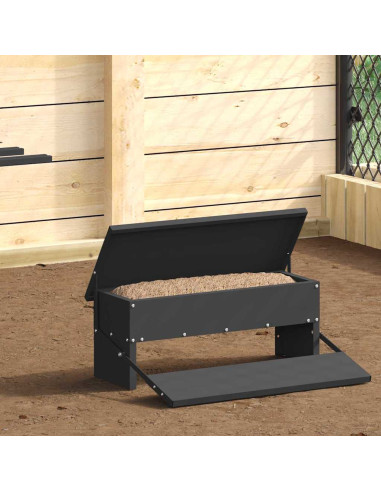 Mangiatore a Pedale per Pollo Nero 48,5 x 39,5 x 19 cm