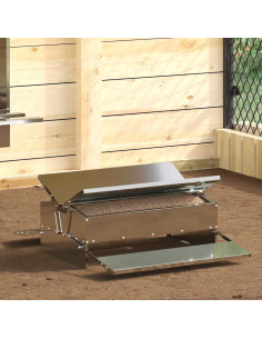 Mangiatore a Pedale per Pollo Argento 75 x 53 x 20,5 cm
