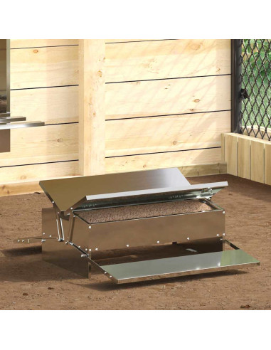 Mangiatore a Pedale per Pollo Argento 75 x 53 x 20,5 cm