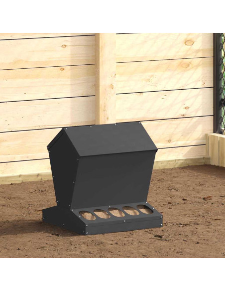 Feeder per pollo Nero 40 x 40 x 45 cm Acciaio laminato a freddo