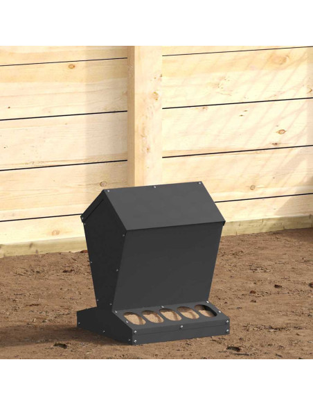 Feeder per pollo Nero 30 x 30 x 39 cm Acciaio laminato a freddo