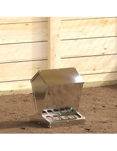 Feeder per pollo Argento 30 x 30 x 39 cm Acciaio zincato
