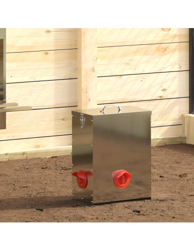 Feeder per pollo Argento 32,5 x 20,5 x 43 cm Acciaio zincato