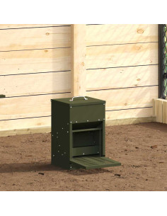 Mangiatore a Pedale per Pollo Verde oliva 25 x 42 x 40 cm