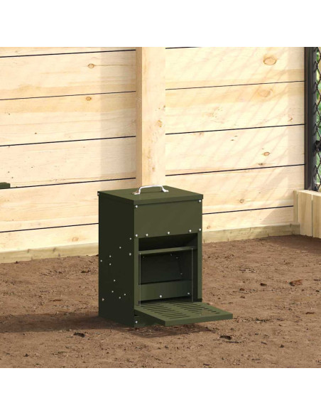 Mangiatore a Pedale per Pollo Verde oliva 25 x 42 x 40 cm