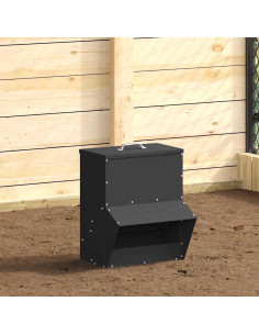 Feeder per pollo Nero 20 x 25 x 35 cm Acciaio laminato a freddo