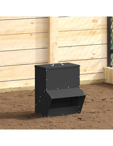 Feeder per pollo Nero 20 x 25 x 35 cm Acciaio laminato a freddo