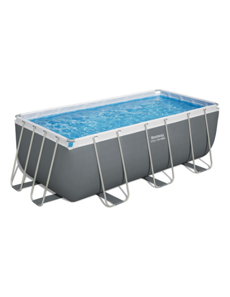 Bestway Power Steel 56456 piscina fuori terra Piscina con bordi Piscina rettangolare 8124 L Blu, Grigio