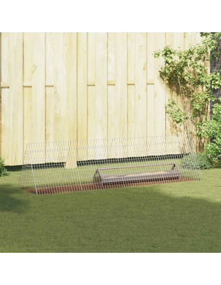 Gabbia per polli Argento 215 x 55 x 55 cm Acciaio zincato