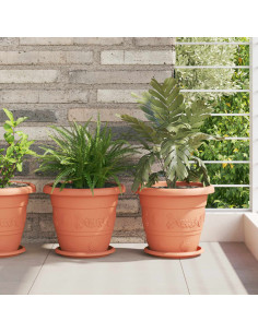 Vasi per Piante 6 pcs Rosso Mattone Ø 26 x 21.5 cm Plastica