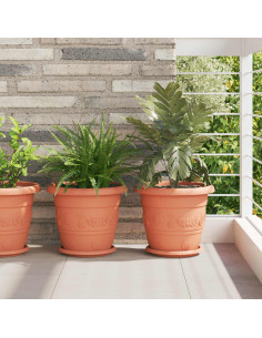 Vasi per Piante 24 pcs Rosso Mattone Ø 26 x 21.5 cm Plastica