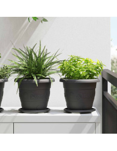 Vasi per Piante 24 pcs Nero Ø 26 x 21.5 cm Plastica