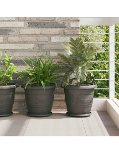 Vasi per Piante 24 pcs Nero Ø 26 x 21.5 cm Plastica