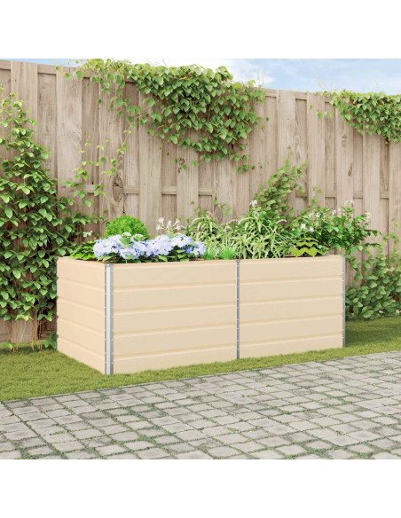 Fioriera Avorio 195 x 100 x 45 cm Acciaio zincato