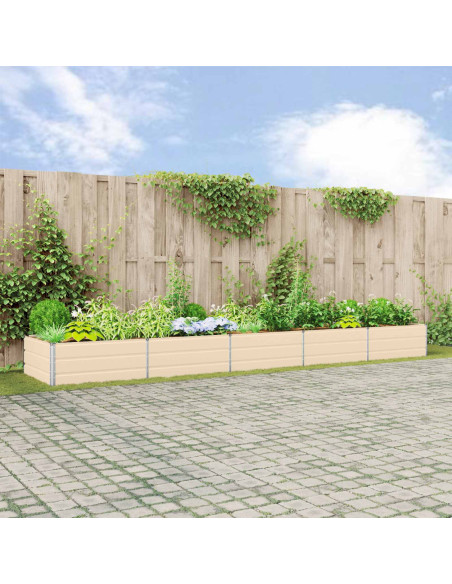 Fioriera Avorio 195 x 100 x 45 cm Acciaio zincato