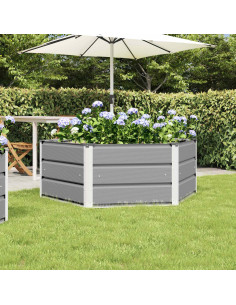 Fioriera Grigio chiaro 129 x 129 x 45 cm Acciaio